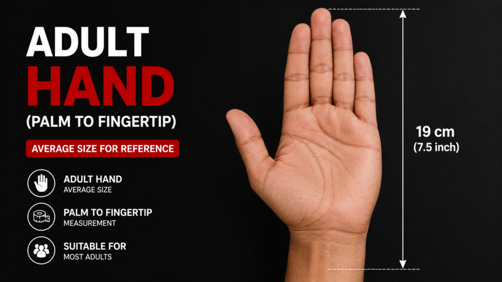 Adult Hand (Palm to Fingertip)