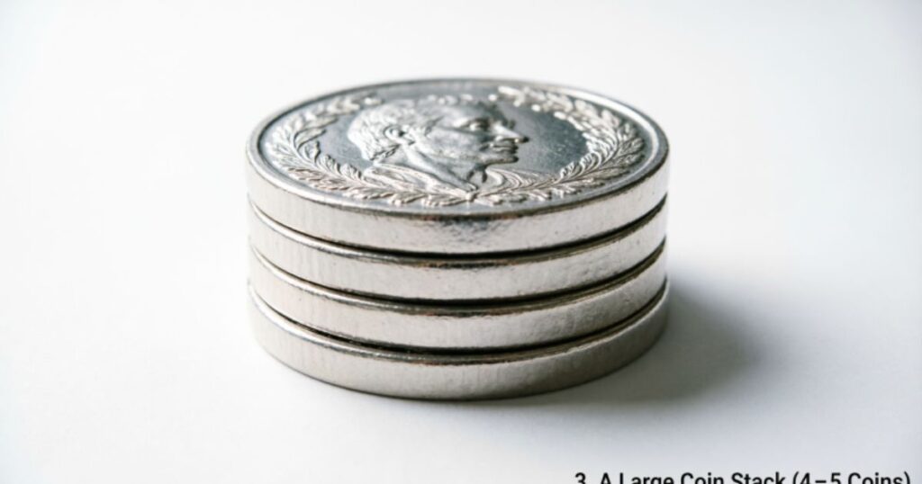  A Large Coin Stack (4–5 Coins)