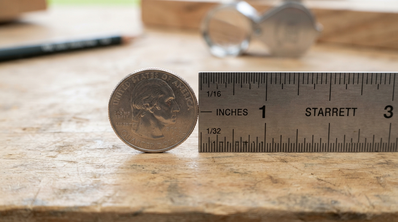 THE WIDTH OF A QUARTER COIN