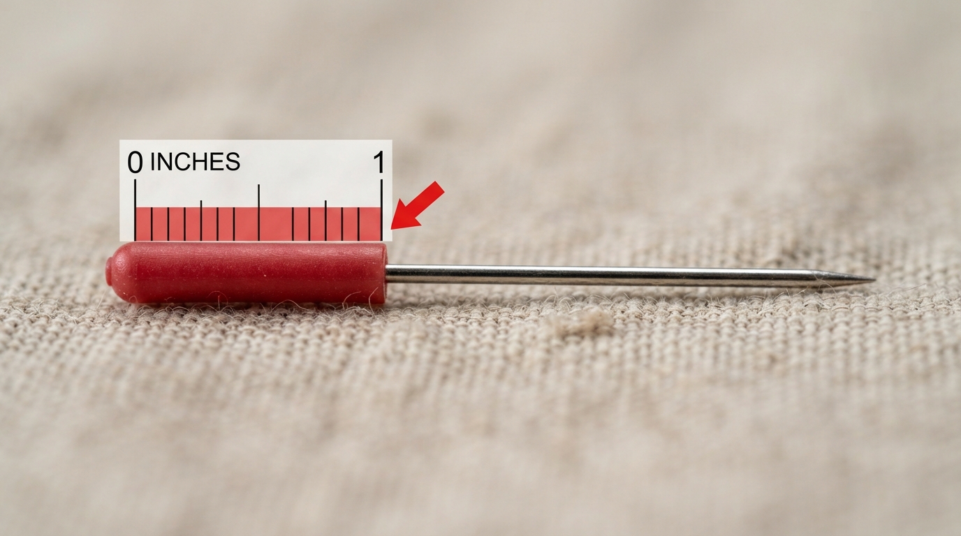  THE LENGTH OF A SEWING PIN HEAD SECTION