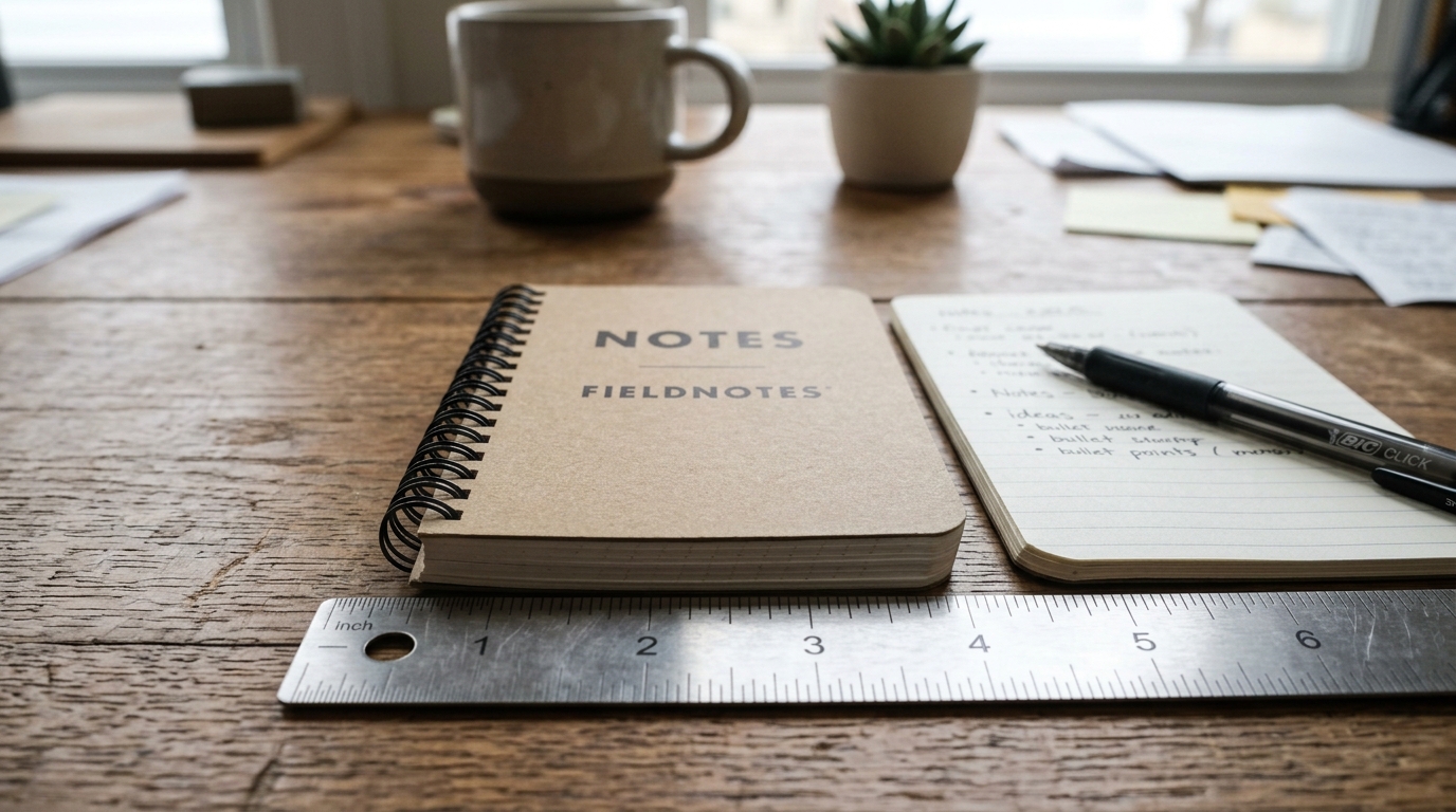 Short Side of a Pocket Notepad