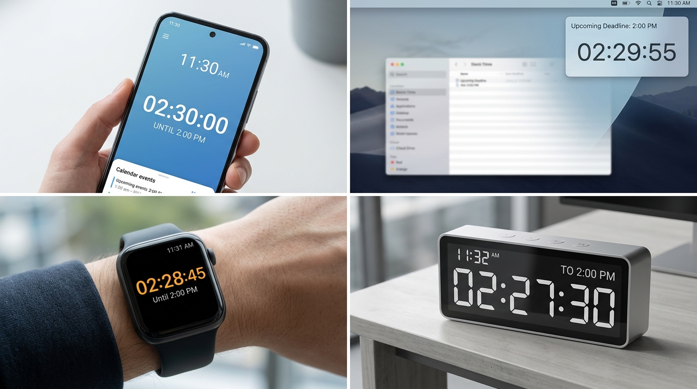 Tools That Show the Time Remaining Until 2 PM